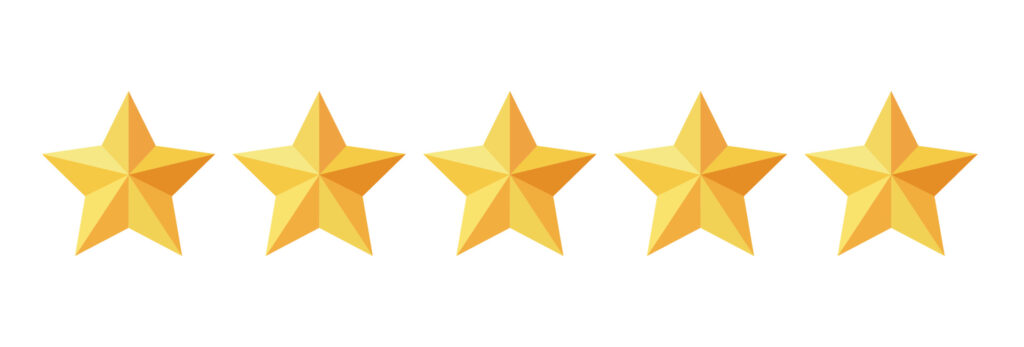 vecteezy five stars rating button yellow rating stars on white 20539492